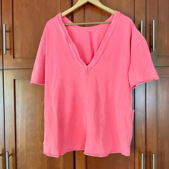 Free People Movement Hot Shot Tee Romper Electric Sunset Coral Size Small - Picture 8 of 12